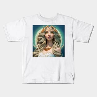 Photorealistic Owl Goddess Kids T-Shirt